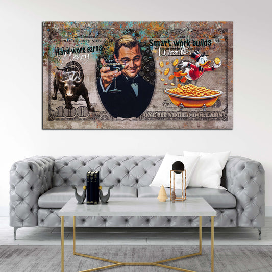 Quadro Gatsby Pop Art successo denaro stile moderno Cheers