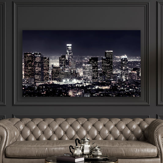 Quadro Los Angeles Skyline, USA, bianco e nero
