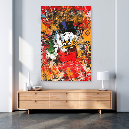 Bilddruck auf Leinwand Bild Onkel Dagobert Absttrakt Pop Art Comic