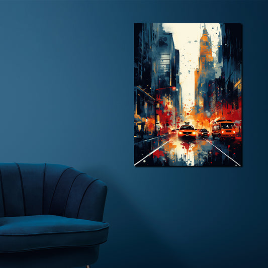 Quadro USA New York astratto