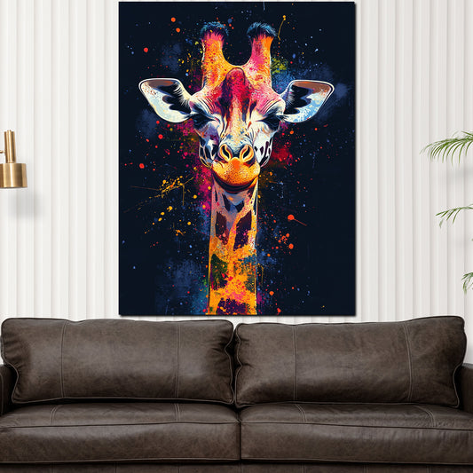 Quadro astratto giraffa colorata Pop Art moderna