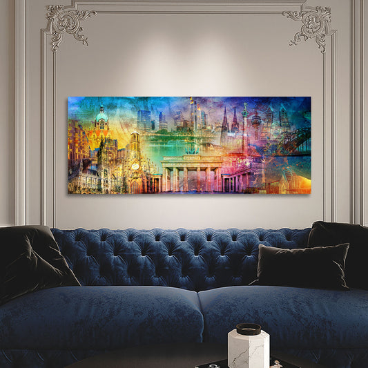 Quadro città Germania collage pop art monumenti architettura moderna