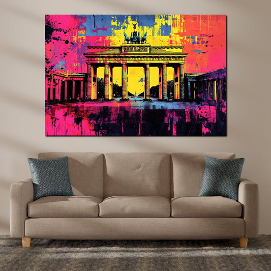 Quadro città pop art berlino porta di brandeburgo