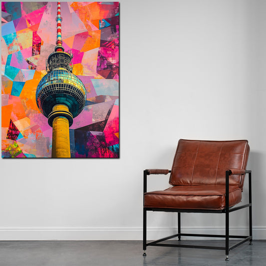 Quadro città pop art berlino stile astratto