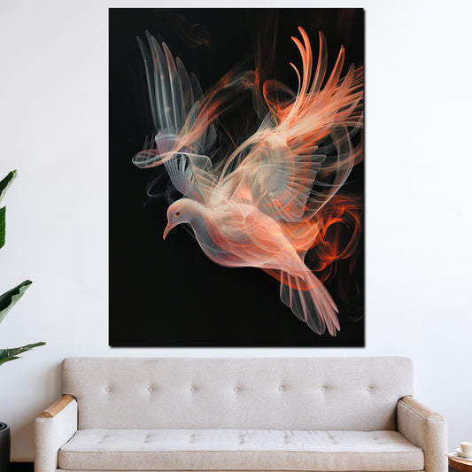 Quadro colomba astratta luce eleganza moderna