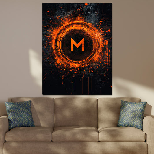 Quadro criptovaluta arte digitale tecnologia astratta moderno