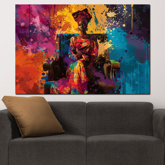 Quadro donna africana arte moderna colora