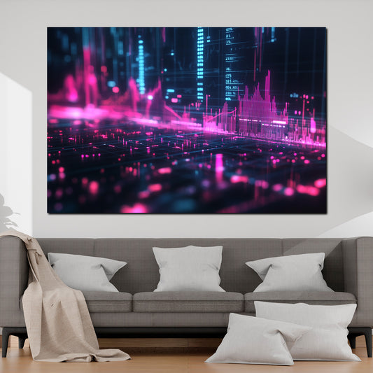 Quadro grafico digitale finanza borsa trading moderno astratto