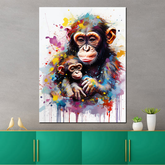 Quadro pop art scimmia scimpanzé opera d'arte