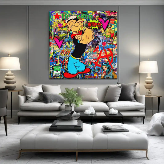 Quadro moderno Street Art Popeye Stars Comic, Pop Art