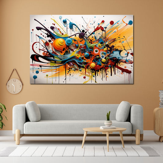 Quadro moderno arte astratta con linie e colori