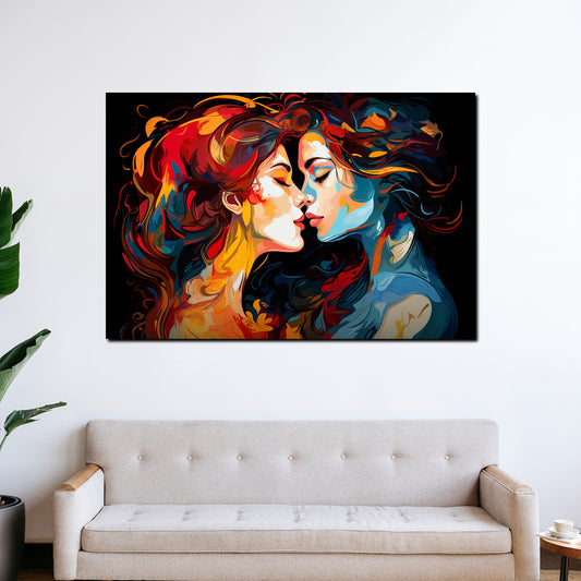 Quadro moderno astratto due donne Painting Style