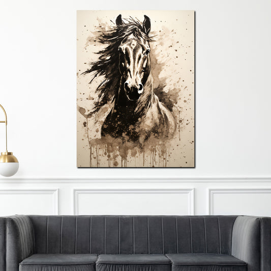 Quadro moderno cavallo astratto stile retrò