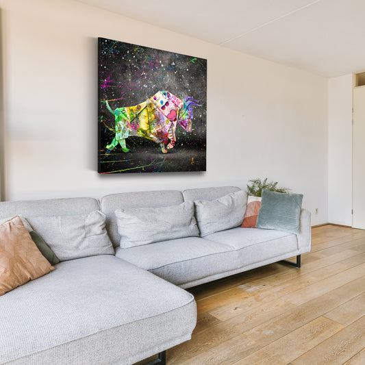 Quadro moderno toro a banconote Graffiti Street Art Style