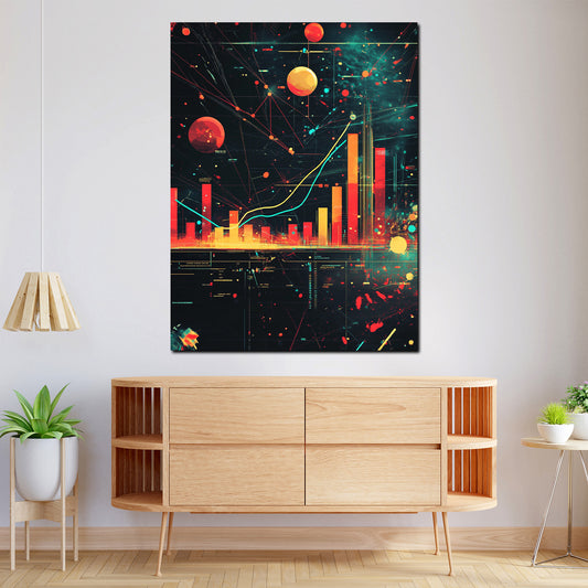 Quadro motivazione borsa crescita finanza moderno digitale