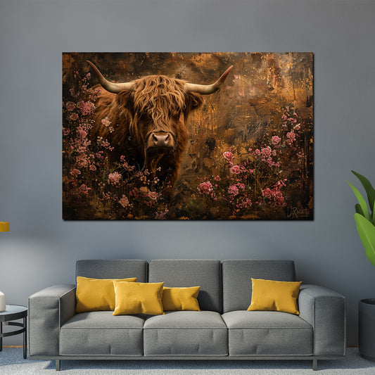 Quadro muccha tra fiori natura romanticismo moderno