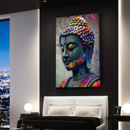 Quadro pop art buddha equilibrio interiore energia colori moderno