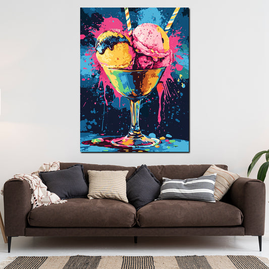 Quadro pop art coppa gelato colorato vivace moderno