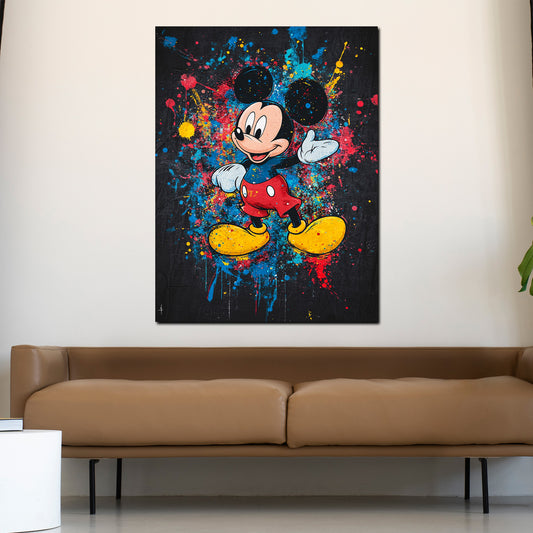 Quadro pop art felice topo personaggio colorato moderno allegro