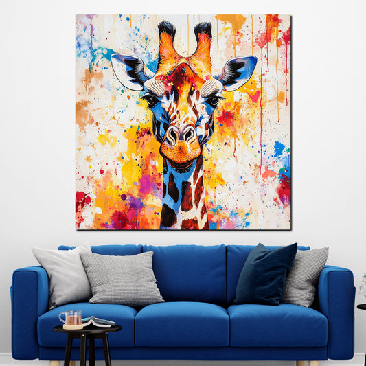 Quadro pop art giraffa colorata vivace moderna
