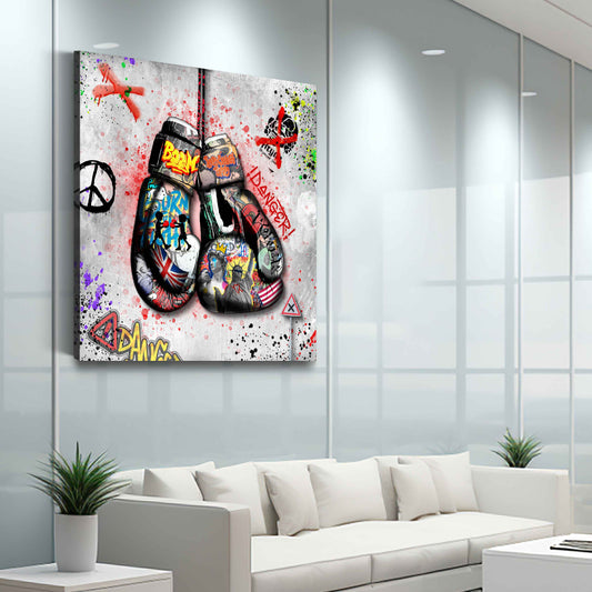 Quadro street art guantoni da box moderno pop art