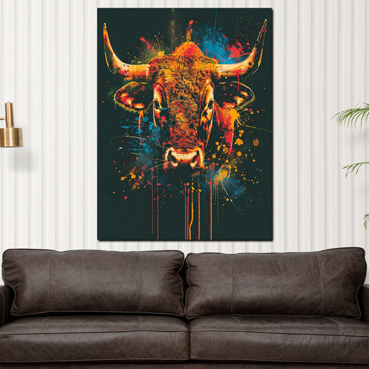 Quadro toro pop art colorato arte moderna