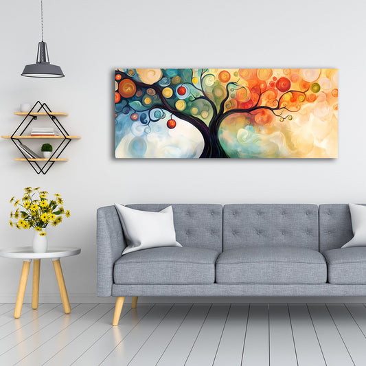 Albero astratto arte moderna dai colori caldi quadro