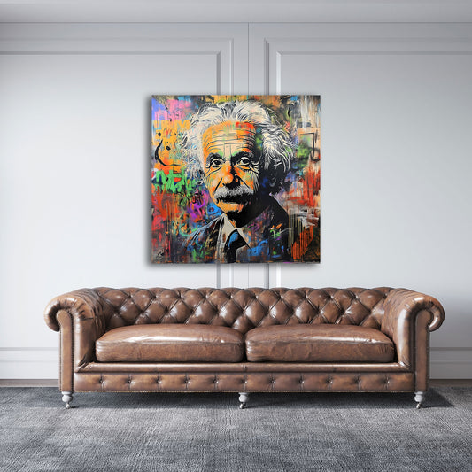 Albert arte urbana ritratto graffiti colori vivaci quadro