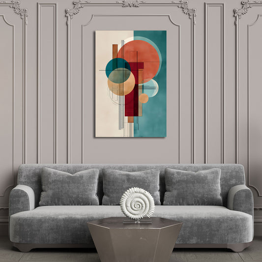 Astratta minimalista cerchi geometria colori quadro