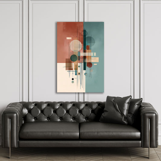 Astratto geometrico cerchi linee quadro