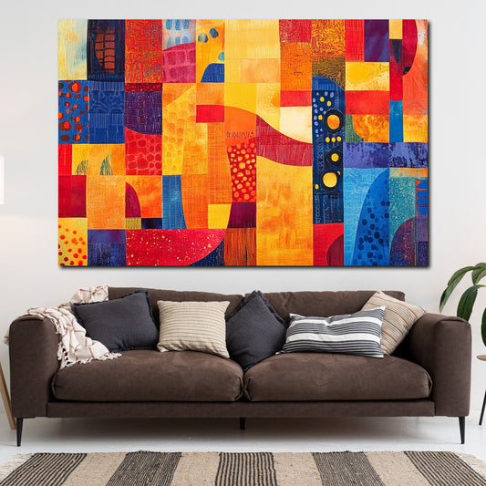 Astratto geometrie colorate motivi vivaci quadro