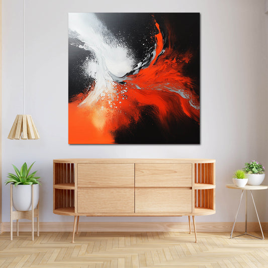 Astratto rosso bianco nero esplosione di colore quadro