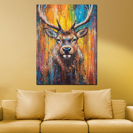 Cervo pop art colorato quadro