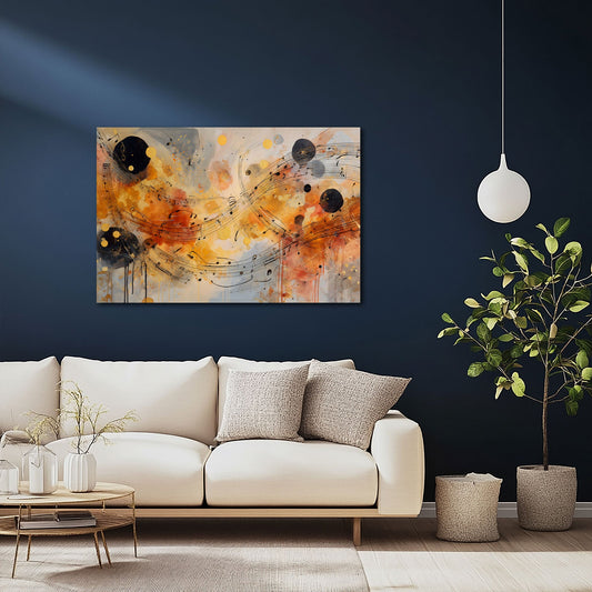 Composizione musicale astratta dai colori vivaci quadro
