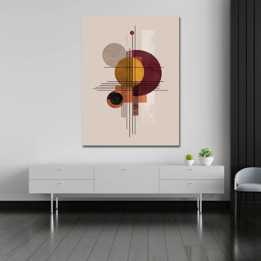 Forme minimalismo cerchi linee arte retro quadro