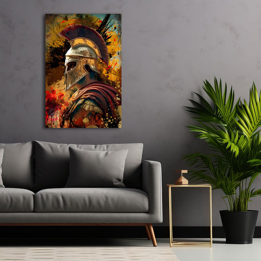 Guerriero spartano profilo arte moderna colore quadro