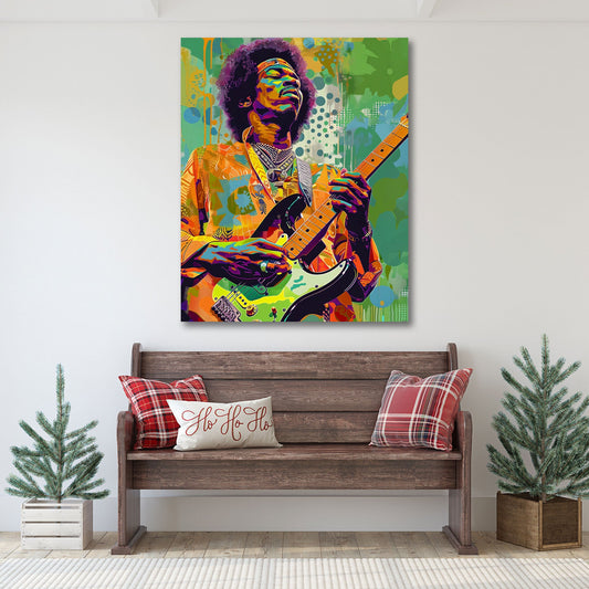 Hendrix espressivo graffiti dai toni vivaci quadro