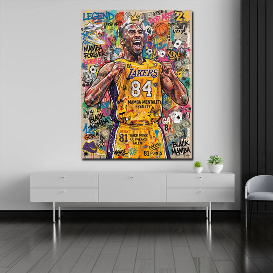 Quadro Kobe basket Pop Art in camera da letto