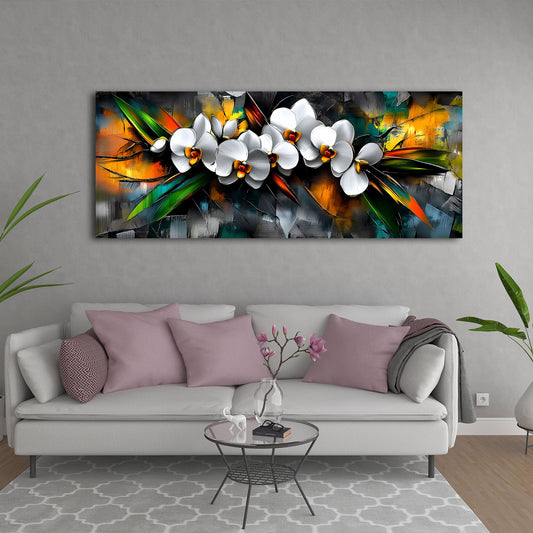 Orchidea bianca astratta moderna fiori Pop Art quadro