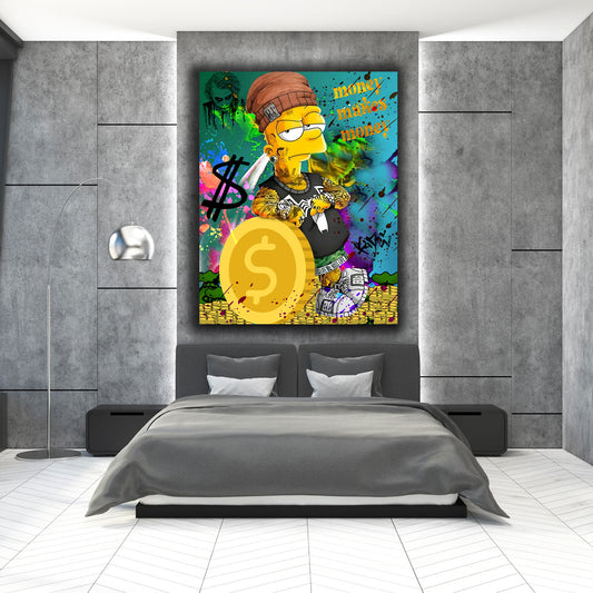 Pop Art Bart motivazione denaro successo quadro