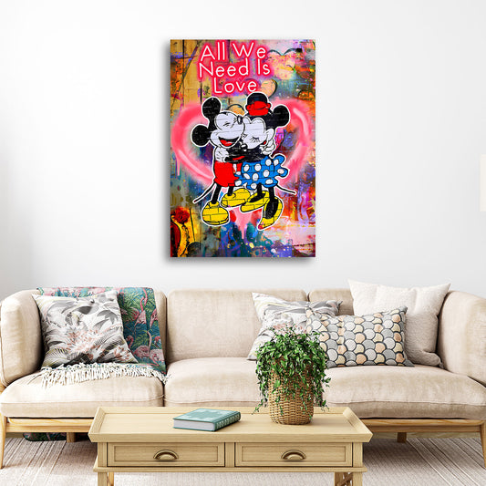 Pop Art coppia topo amore cuore quadro