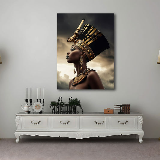Regina africana egizia con corona dorata quadro
