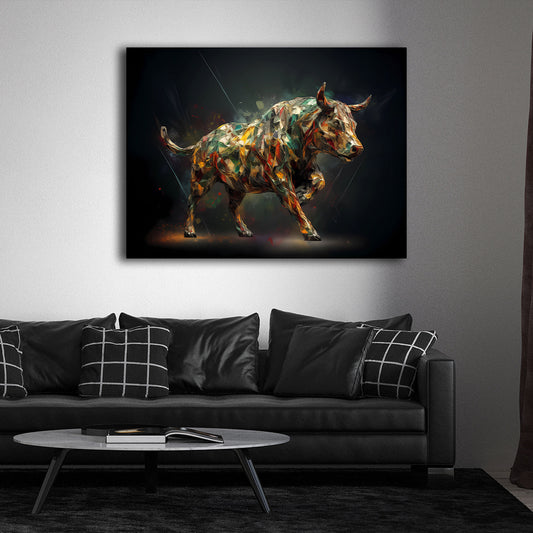 Toro astratto simbolo di forza e successo quadro