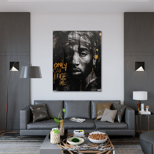Tupac only god can judge me ritratto leggendario nero quadro