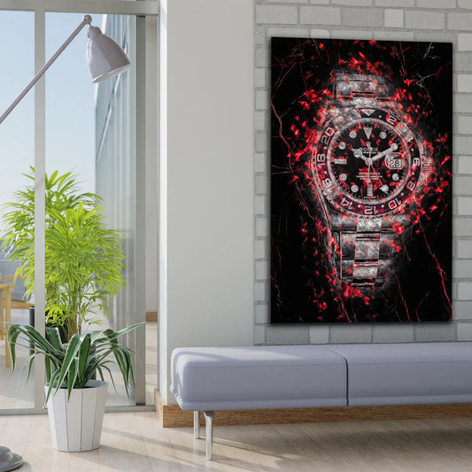 Quadro moderno orologio motivazionale Red Style
