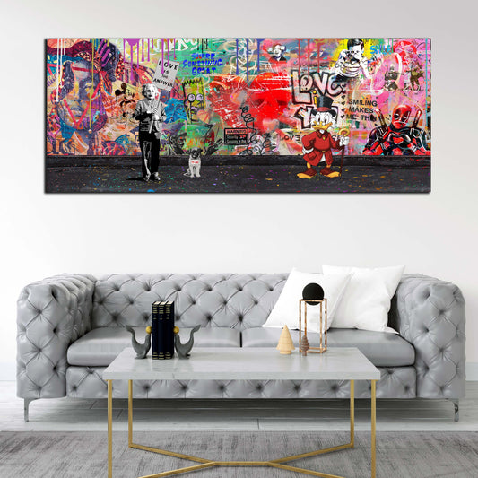 Arte di strada icone pop Paperone & Charlie quadro