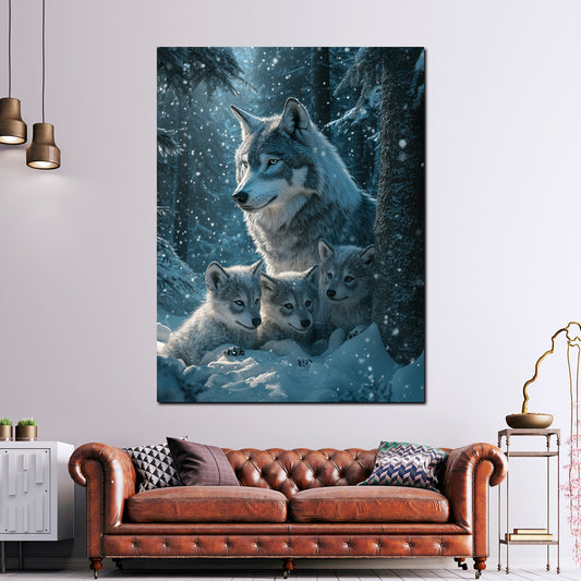 Branco di lupi cuccioli quadro