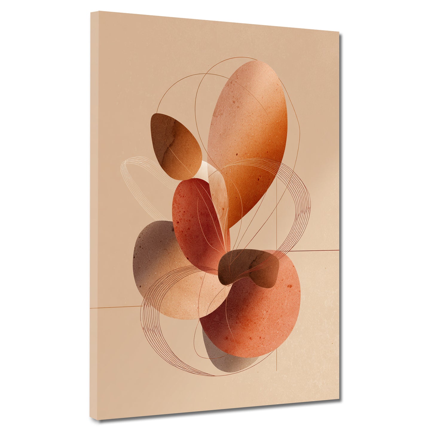 Composizione minimalista toni caldi linee moderne quadro