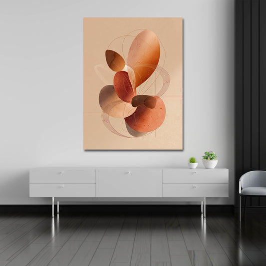 Composizione minimalista toni caldi linee moderne quadro