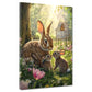 Conigli in un prato fiorito quadro